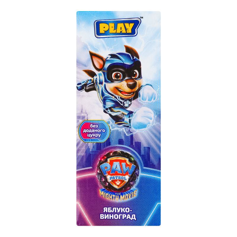 Сік яблучно-виноградний відновлений освітлений PLAY,Paw Patrol The Movie 200мл